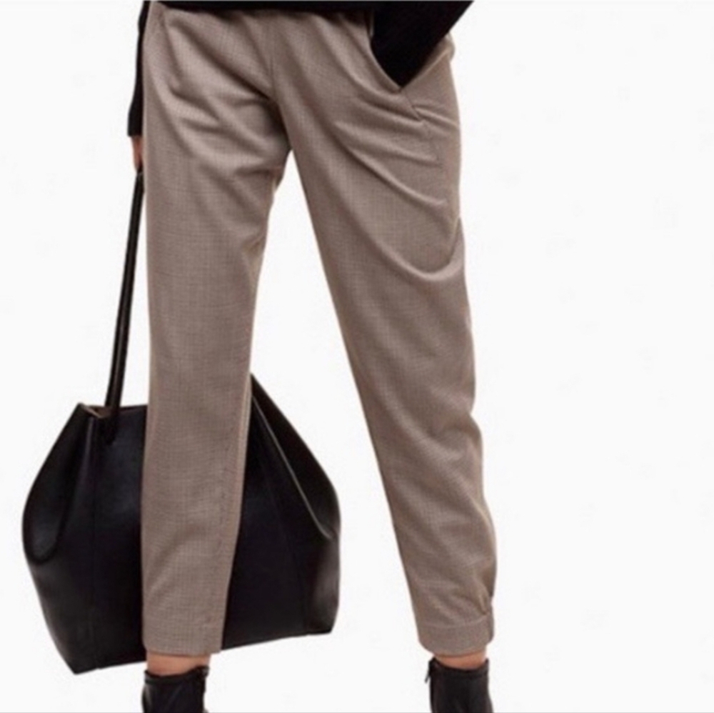 Aritzia Taupe Tailored Trousers